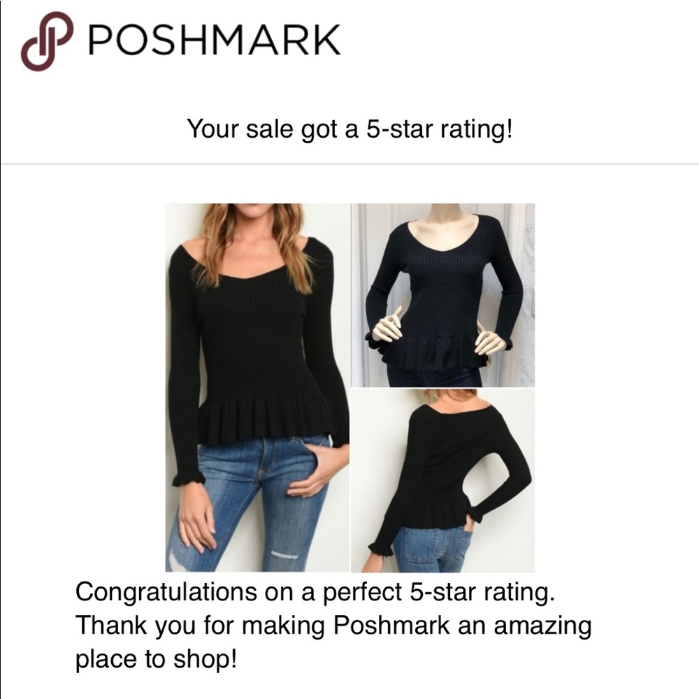 Long sleeve scoop neck ruffled sweater top. - Picture 9 of 9